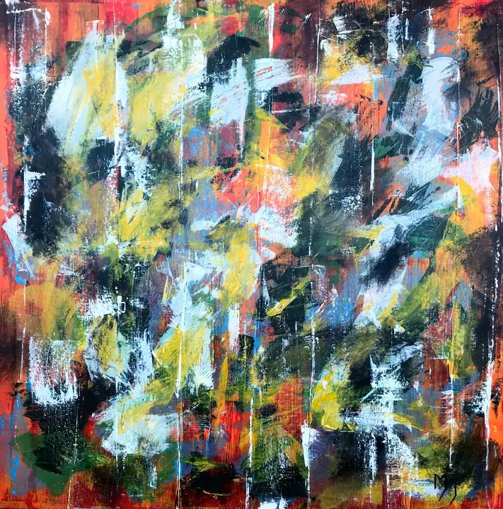 Marc Mengus, 2020#51, acrylique sur toile, 100 x 100 x 2 cm