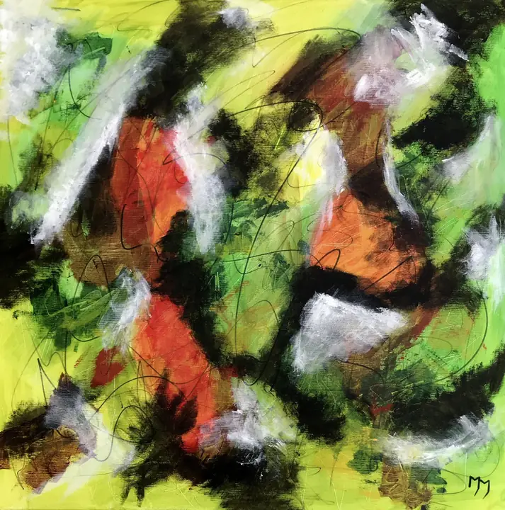 Marc Mengus, 2020#52, acrylique sur toile, 100 x 100 x 2 cm