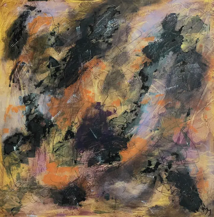 Marc Mengus, 2020#53, acrylique sur toile, 100 x 100 x 2 cm