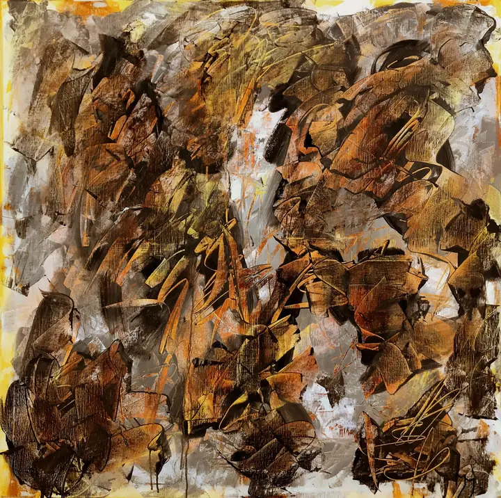 Marc Mengus, 2021#11, acrylique sur toile, 100 x 100 x 2 cm