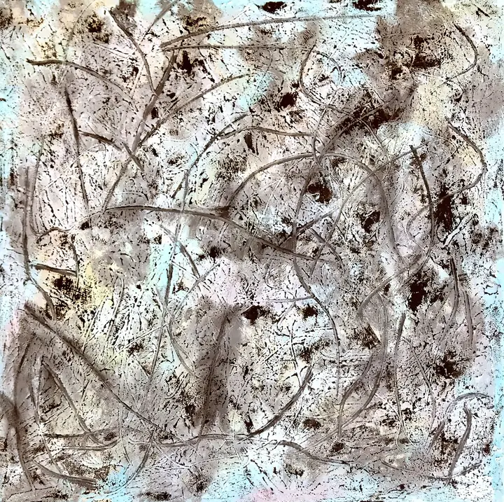 Marc Mengus, 2021#6, acrylique sur toile, 100 x 100 x 2 cm