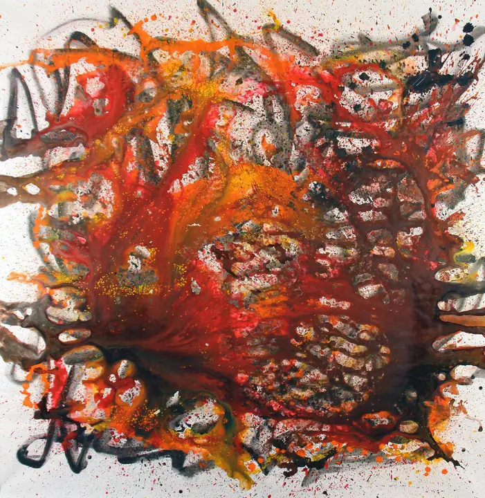 Marc Mengus, 2022#16, acrylique sur toile, 200 x 200 cm