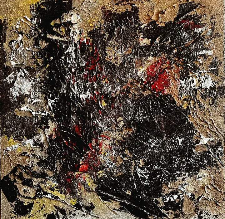 Marc Mengus, 2022#3, acrylique sur toile, 30 x 30 x 4 cm