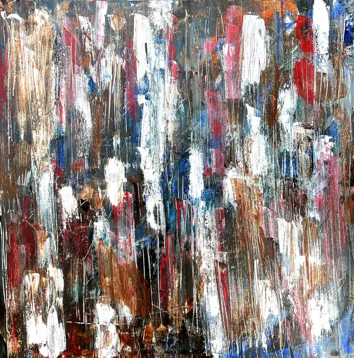 Marc Mengus, 2022#4, acrylique sur toile, 80 x 80 x 2 cm