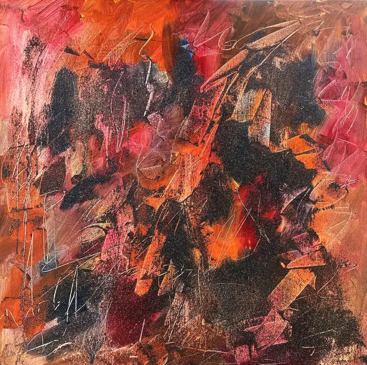 Marc Mengus, 2022#5, acrylique sur toile, 80 x 80 x 2 cm