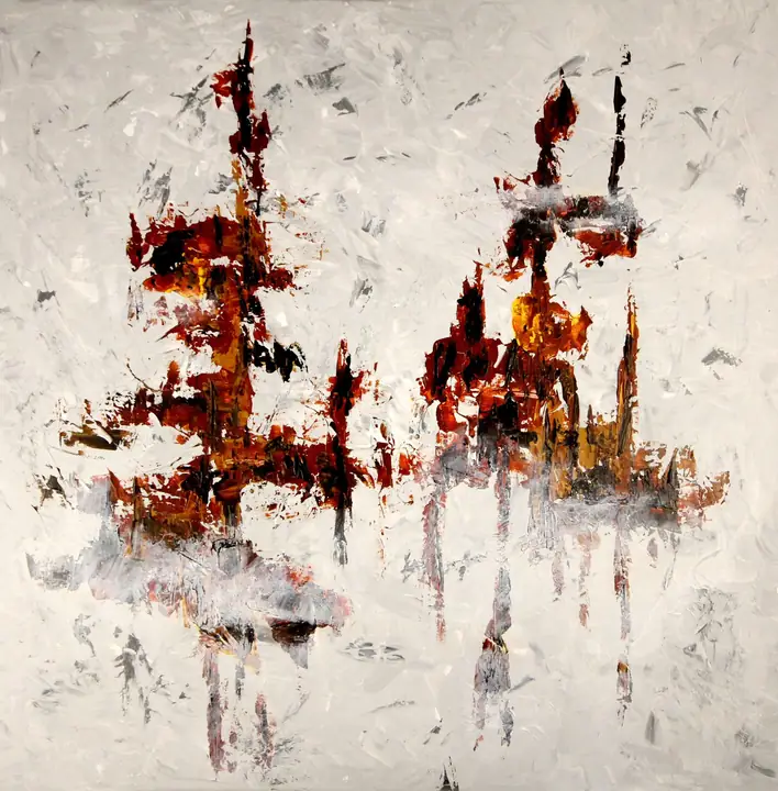 Marc Mengus, 2024#5, acrylique sur toile, 100 x 100 cm