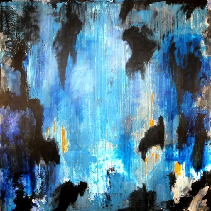 Marc Mengus, 2024#9, acrylique sur toile, 100 x 100 cm