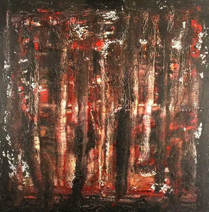 Marc Mengus, 2025#1, acrylique sur toile, 80 x 80 cm