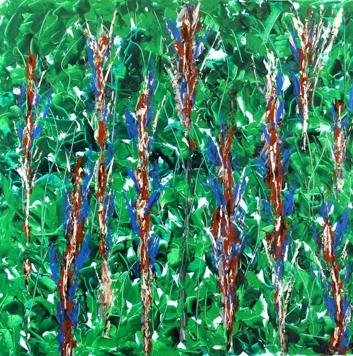 Marc Mengus, 2025#11, acrylique sur toile, 100 x 100 cm