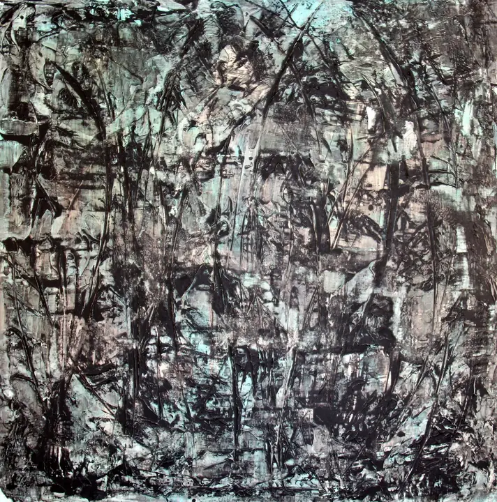 Marc Mengus, 2026#3, acrylique sur toile, 100 x 100 cm